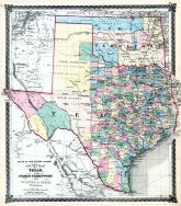 Texas and Indian Territory Map, Illinois State Atlas 1875